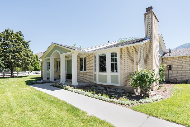 After, exterior, front porches, curb appeal, ranchers, 1970's built | Renovation Design Group