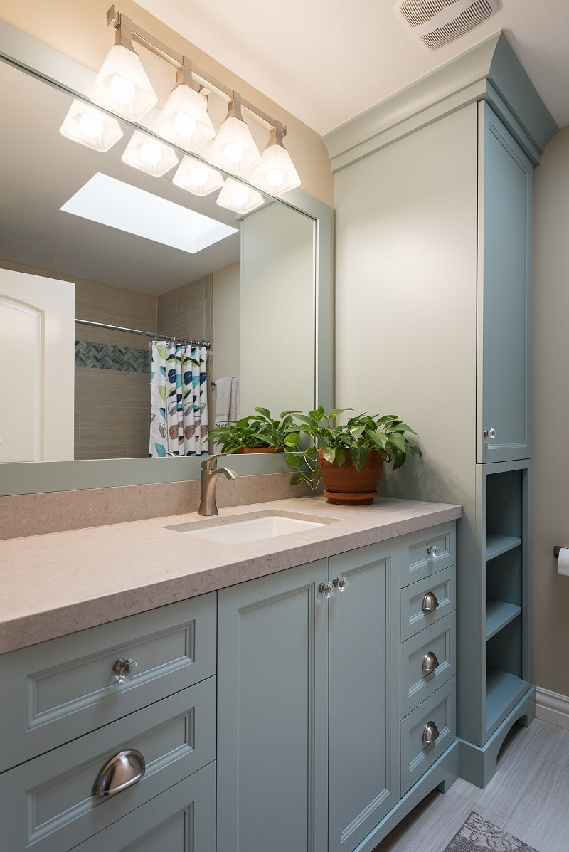 After, MAster, MAster Suite, Bathroom, Blue Bathroom Cabinets, Traditional style | Renovation Design Group